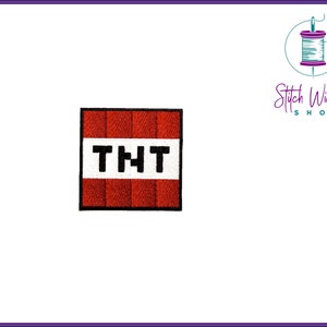Gamers TNT Dynamite Icon Block Embroidered Patch, Gamer Gift, Available as Sew on or Iron On Patches, Makes a Great Gift for Gamers