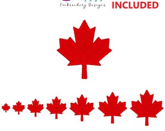 Small Maple Leaf, Machine Embroidery Design, Fill Stitch, Canada Maple Leaf Embroidery Design, Mini Fall Leaves Designs, Digital Download