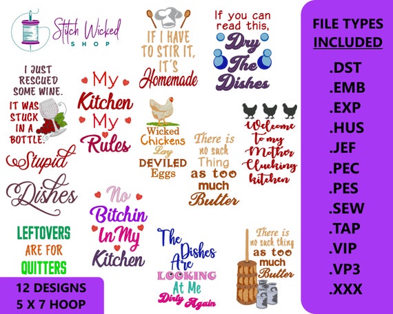 A Saucy Kitchen Sayings Design Pack - Med