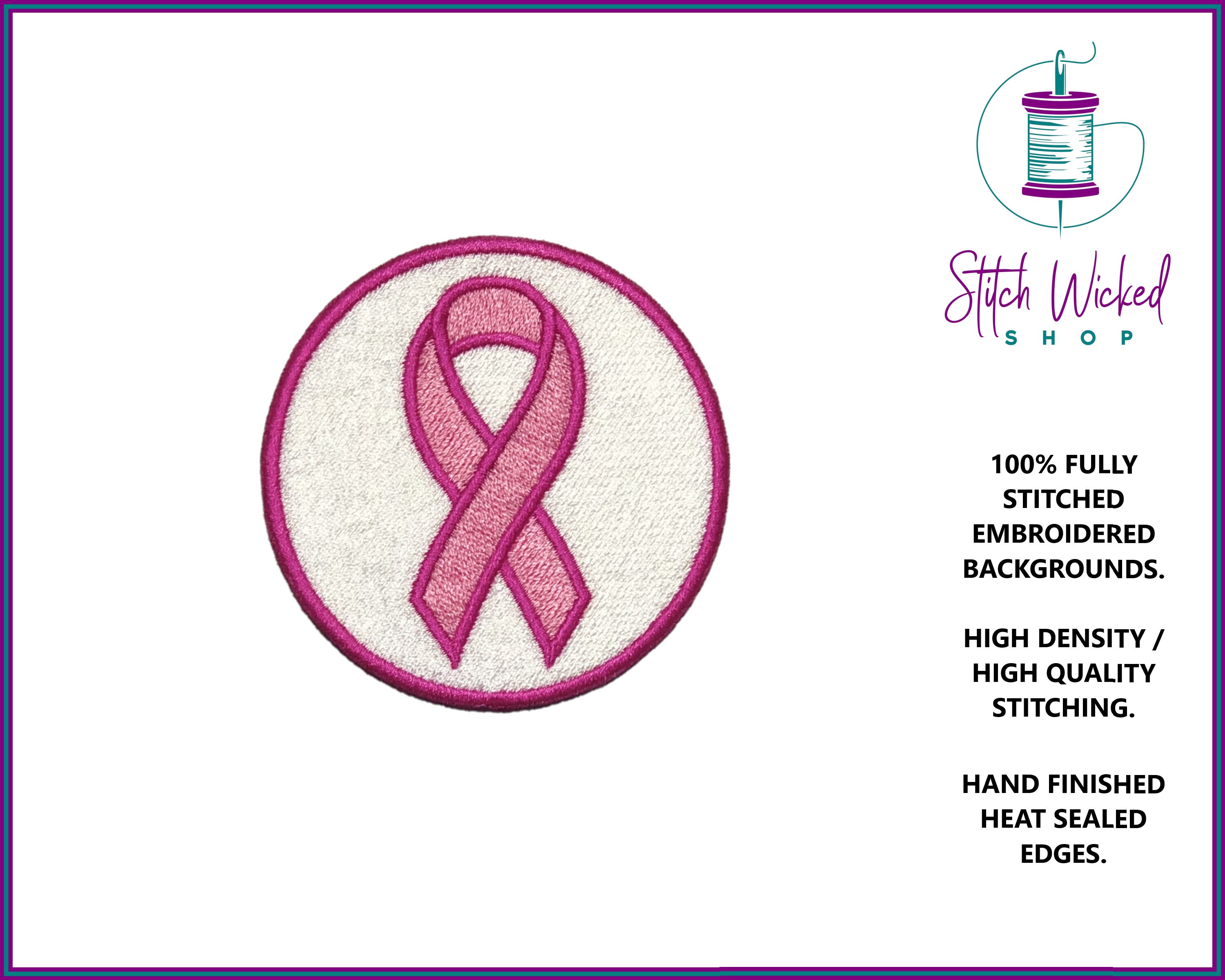 Circle Ribbon Patch Awareness Ribbon Circle Custom Embroidered Patch, Disability Awareness ...