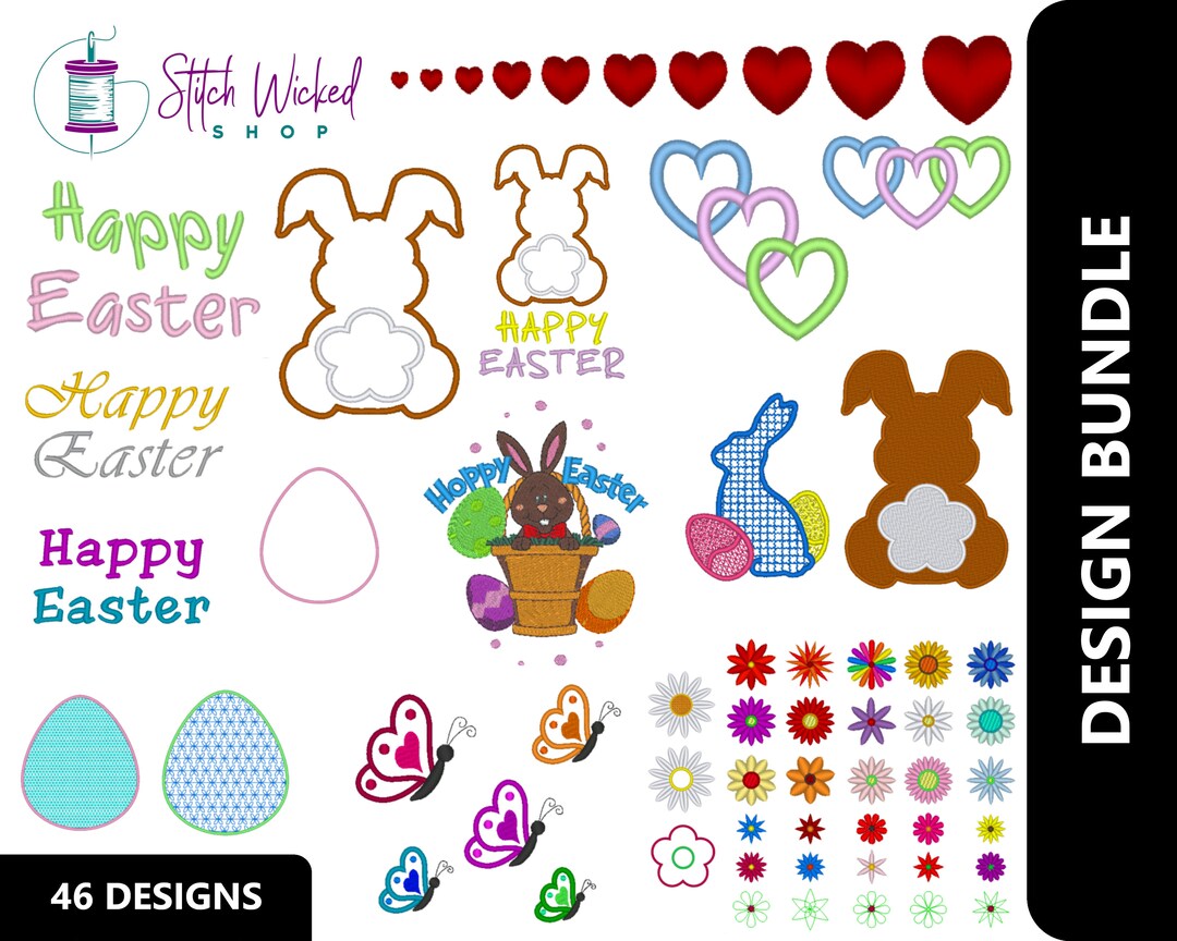 Easter Machine Embroidery Design Bundle, Easter Decor, Easter ...