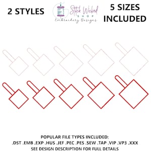 Machine Embroidery Key Fob Designs, Machine Embroidery Keychains, Snap Key Fob, In the Hoop Projects, ith Design Set, Gift, Square Shape