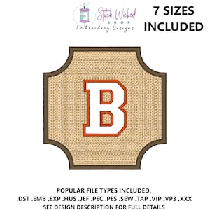 Embossed Monogram Embroidery Design, Towel Monogram Machine Embroidery Design, Embossed Embroidery Design, Personalized Gift Idea, Letter B