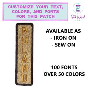 Custom Name Patch, Embroidered Vertical Name Patch, Personalized Embroidered Name Tag, Patch For Jacket, Name Labels for Kid, Rectanangles