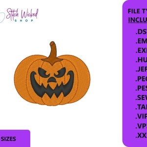 Jack O Lantern Machine Embroidery Design, Halloween Pumpkin Embroidery ...