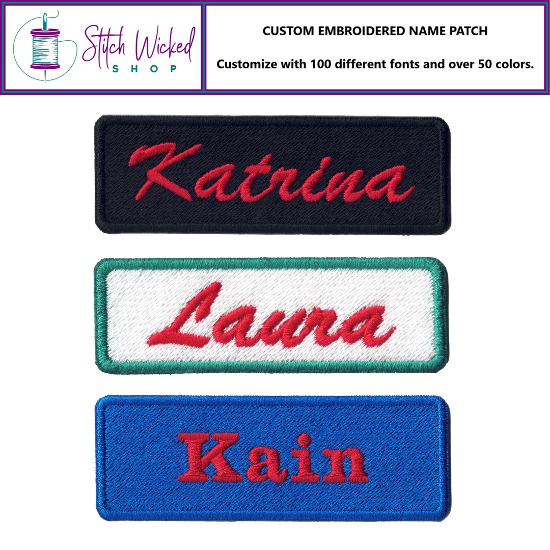 Custom Embroidered Name Patches, Custom Embroidery, Iron on Patch
