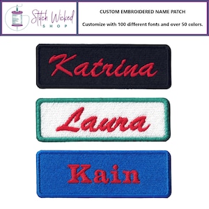 Personalised Sew Stitch In Coloured Back To School Nursery Name ID