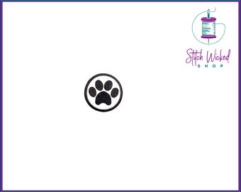 Parche de impresión de pata de perro, parche de chaleco de perro, parche bordado, parche de perro para arnés, parche de arnés para perros, parche de pañuelo de perro, negro
