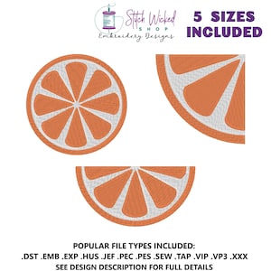 Citrus Slice Machine Embroidery Design Bundle, Orange Slice Embroidery Machine File, Lemon Machine File, Lime Fruit Design