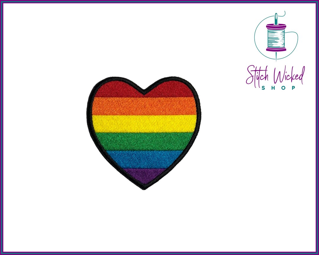 Gravity Threads LGBTQ+ Love Rainbow Heart Patch Beanie | One Size Fits Most Cuffed Beanie