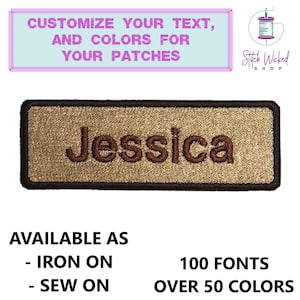 Custom Embroidered Name Patches, Custom Embroidery, Iron on Patch Custom, Personalized Embroidered Name Tag, Sew On Name Labels for Clothing