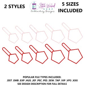 Machine Embroidery Key Fob Designs, Machine Embroidery Keychains, Snap Key Fob, In the Hoop Projects, Design Set, Gifts, Pentagon Shape