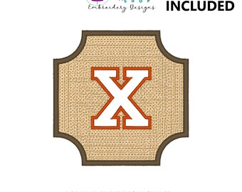 Embossed Monogram Embroidery Design, Towel Monogram Machine Embroidery Design, Embossed Embroidery Design, Personalized Gift Idea, Letter X