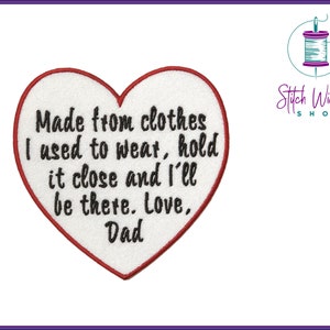 Memory Memorial Heart, Custom Personalized Heart, Custom Embroidered Patch, Fully Embroidered Patch, Available as Sew On or Iron On Patches