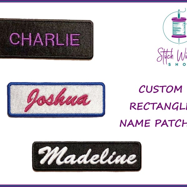 Embroidered Name Tag Etsy