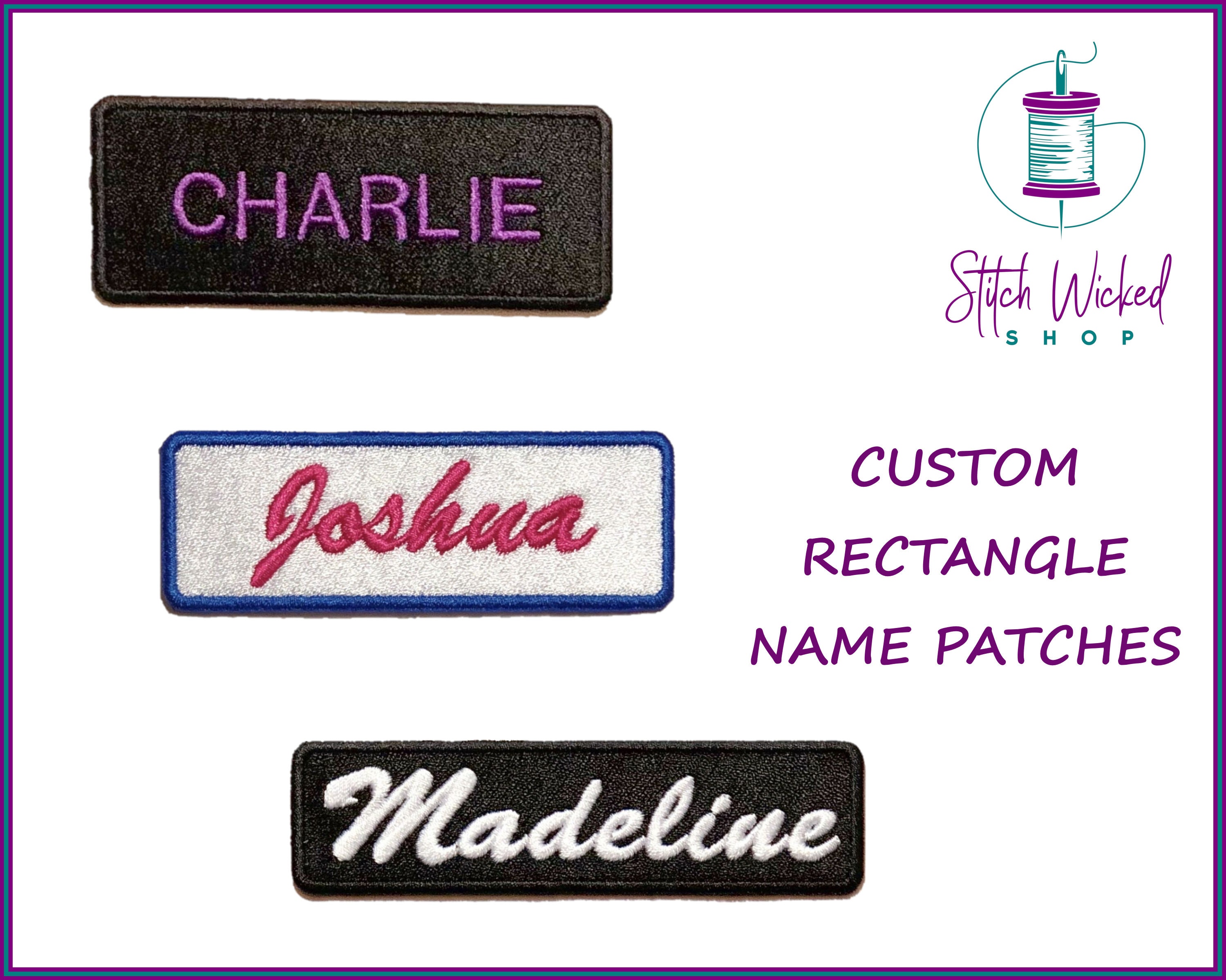 Custom Embroidered Name Patches, Custom Embroidery, Iron on Patch