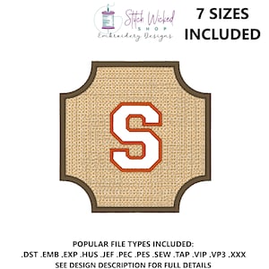 Embossed Monogram Embroidery Design, Towel Monogram Machine Embroidery Design, Embossed Embroidery Design, Personalized Gift Idea, Letter S
