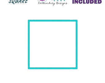 Applique Square Embroidery Design, Machine Embroidery Design, Applique Shapes, Applique Patterns, Square Monogram Frame