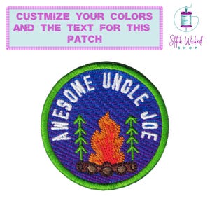Custom Embroidered Camping Merit Patch, Custom Camping Patch, Embroidered Patch, Iron on Patches for Backpacks, Sew On Labels, Merit Patches