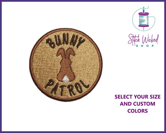 Bunny Patrol Patch, Bunny Patrol Dog Tag, Dog Bandana Patches, Dog Patches  for Harness, Funny Dog Patch, Custom Dog Patch, Circle Patch 