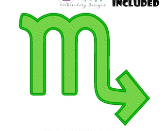 Scorpio Embroidery Design, Zodiac Embroidery Design, Scorpio Zodiac Decor Symbol, Scorpio Fill Stitch, Astrology Embroidery Design