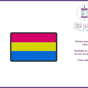 Pansexual Pride Flag Embroidered Patch, LGBTQ Patches, Gay Pride Flag Patch, Rainbow Flag Patch, Gay Pride Gift, Iron On or Sew On, 7 Sizes