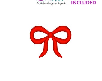 Mini Bow Embroidery Design, Mini Satin Stitch Bow Embroidery File, Bow Embroidery Design, Mini Embroidery Designs, 7 Sizes Included