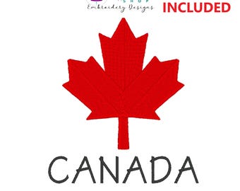 Maple Leaf Embroidery Design, Canada Maple Leaf Embroidery Design, Machine Embroidery Design