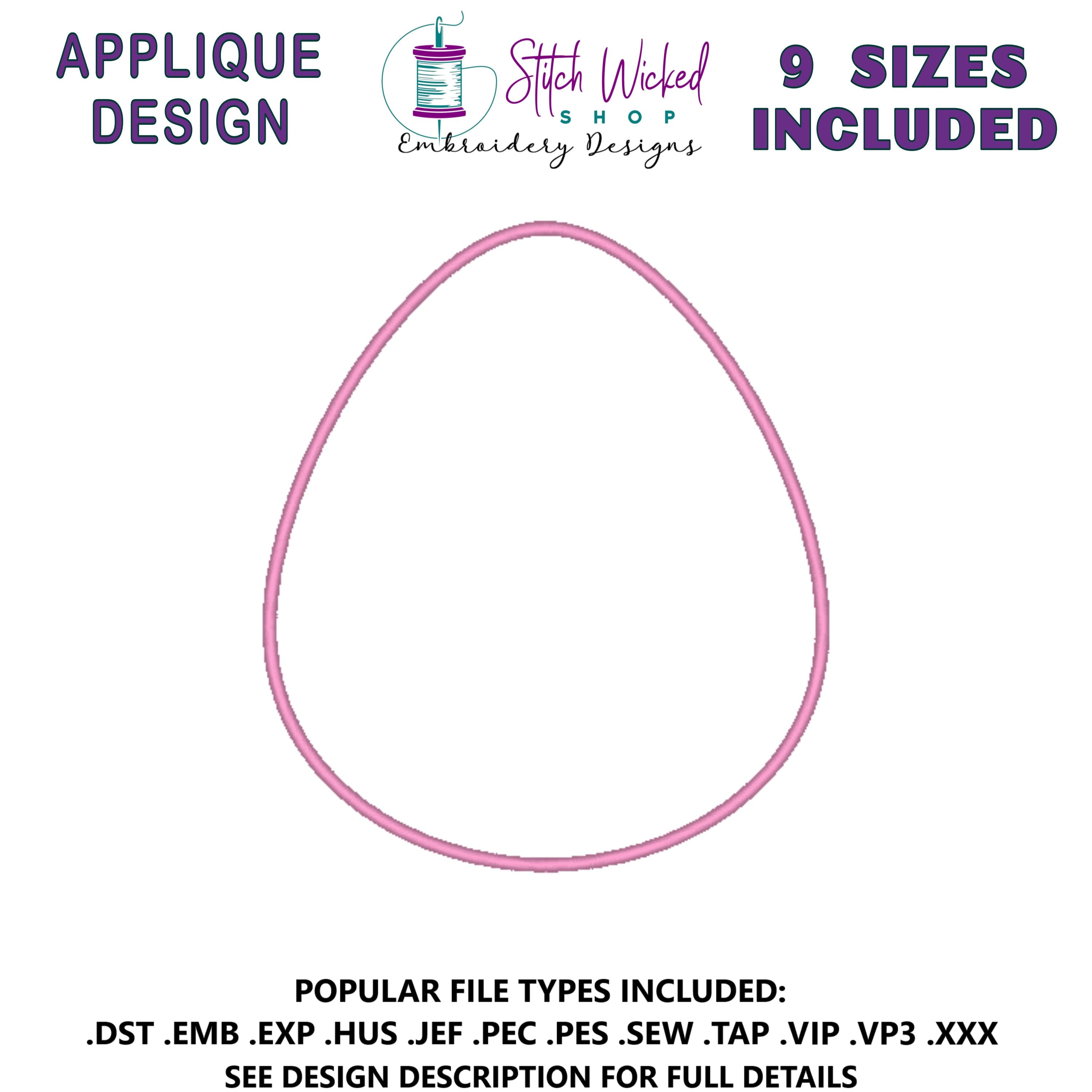 Easter Egg Applique Machine Embroidery Design, Digital Download, 9 ...