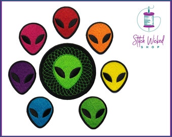 Patch Ricamata Ufologia &ndash; Area 51 Alieno UFO Roswell &ndash; Spedizione Veloce