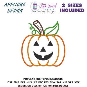 Halloween Kürbis Stickdatei, Halloween Kürbis, Applikation, Maschinenstickerei, Stickerei Muster, digitaler Download, Gesicht 15