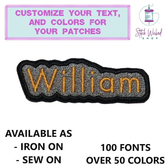 Parches de nombre contorneados bordados personalizados etiquetas de ropa personalizadas etiquetas de nombre para la vuelta al cole parches termoadhesivos para uniformes de empleados Etsy Mexico