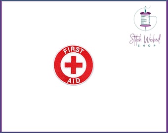 First Aid Embroidered Merit Patch, Embroidered First Aid Patch, Choose your Custom Embroidery Colors, Available as Iron On or Sew On Patch