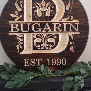 Wood Monogram Sign