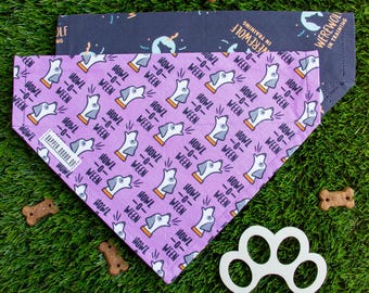 Reversible Halloween Dog Bandana: Howl-o-ween & Werewolf in Training