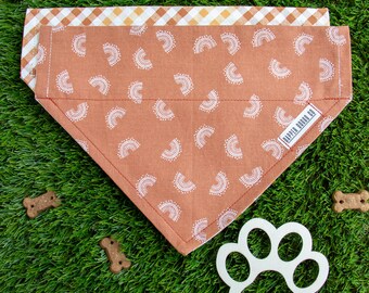 Reversible Dog Bandana: Boho Plaid Slide-On Collar Scarf