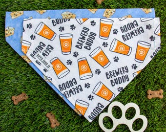 Reversible Beer & Cheese Dog Bandana: Slide-On Brewery Buddy Scarf