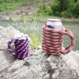 Recycled Rock Climbing Rope Can Cozy - Upcycled Drinkware