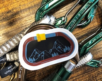 Rock Climbing Sticker "Carabiner Mountains"