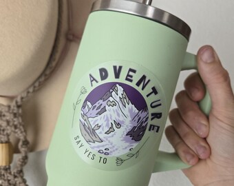 Say Yes To Adventure: Waterproof CLEAR Vinyl Mountain Sticker