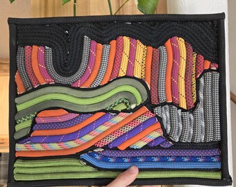 Recycled Climbing Rope Wall Art - 14" x 11" - Sandstone Skyline
