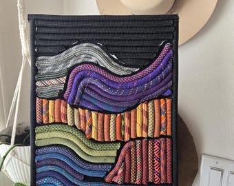 Recycled Climbing Rope Wall Art - 11" x 14" - Colors of the Hills