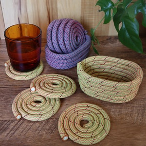 Recycled Rock Climbing Rope Coaster Caddy- Homewares & Storage - Etsy