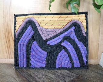 Recycled Climbing Rope Wall Art - 12" x 9" - Mountain Scape