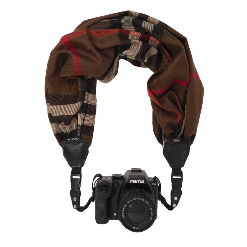 Plaid Camera Scarf Strap