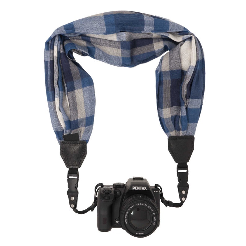 Plaid Camera Scarf Strap
