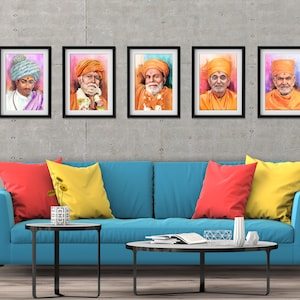 Satpurush Portraits 5 - Gurus Color (Set of 5)