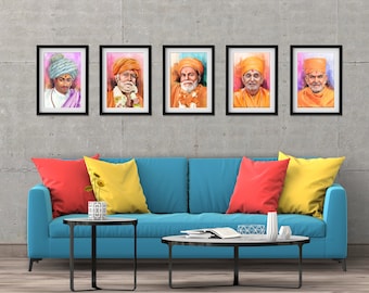 Satpurush Portraits 5 - Gurus Color (Set of 5)