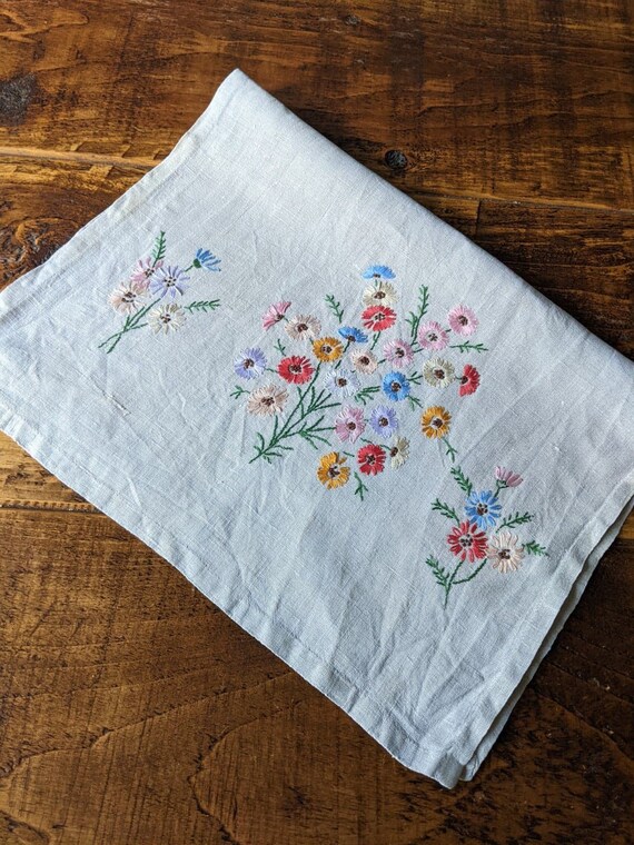 A Vintage Table Mat Tray or Dressing Table Cloth in Taupe Etsy UK