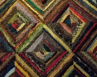 Diagonal Grid Hit or Miss #1 - Rug & Needlework PATTERN on Rug Warp / Linen / Burlap / Paper